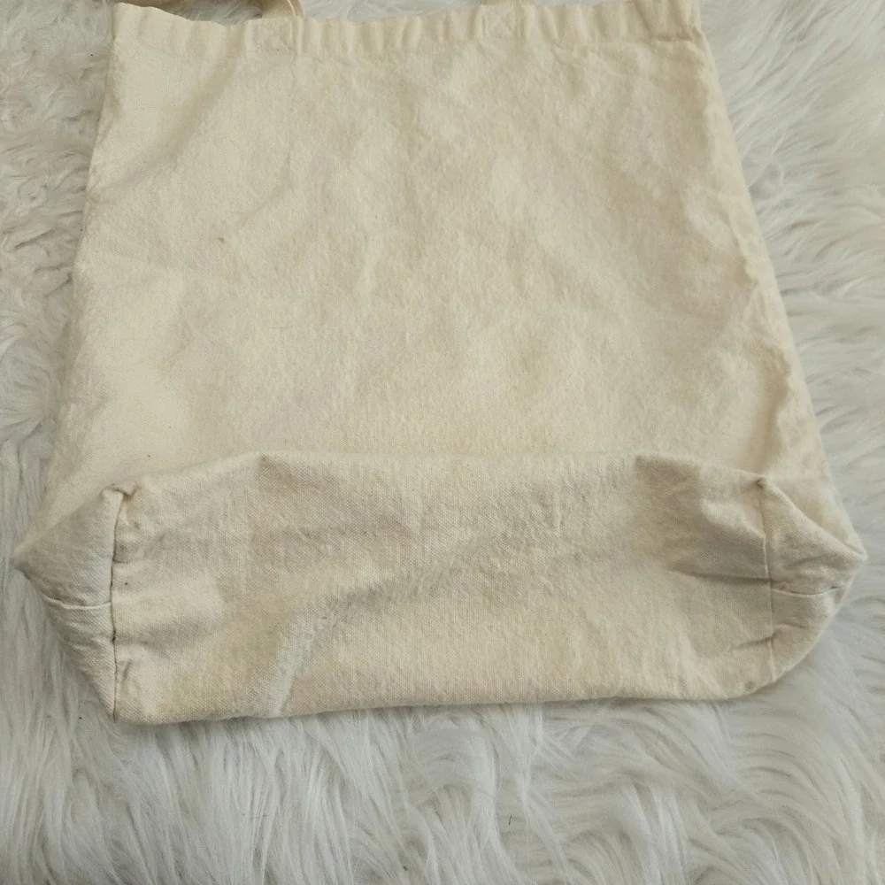 Del Sol Canvas Tote‎ Bag Cream Cotton Tropical Wave Hibiscus Beach Shopper